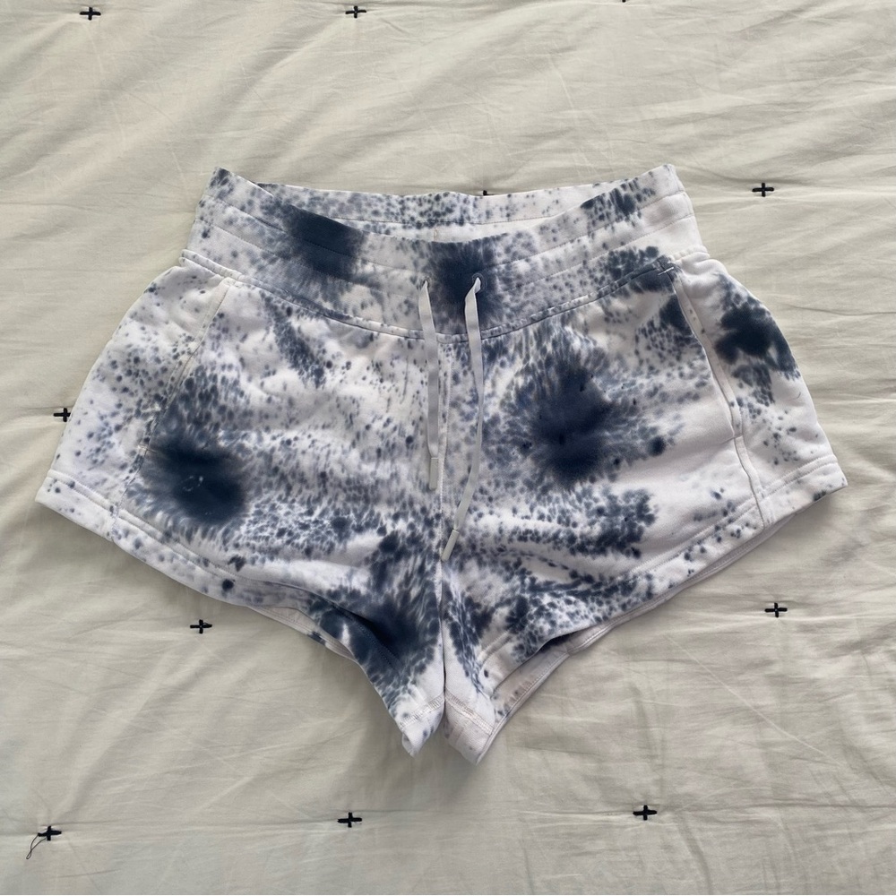 LULULEMON Inner Glow Short 3" Terry Marble Dye Classic Gray Cotton Women's 4